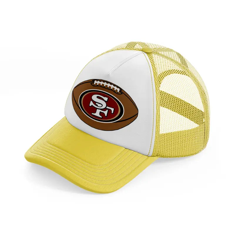 49ers american football ball-yellow-trucker-hat