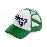los angeles rams modern-green-and-white-trucker-hat