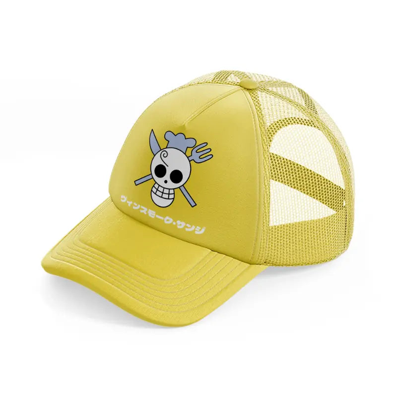 vinsmoke sanji logo-gold-trucker-hat