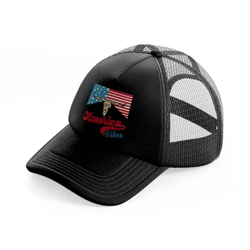 america vibes-black-trucker-hat