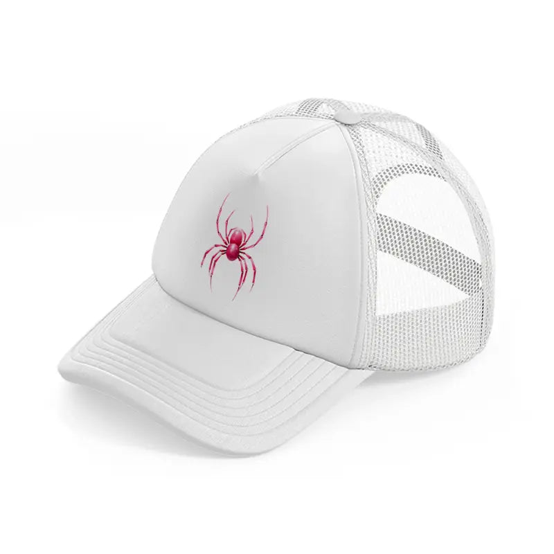 pink spider white trucker hat