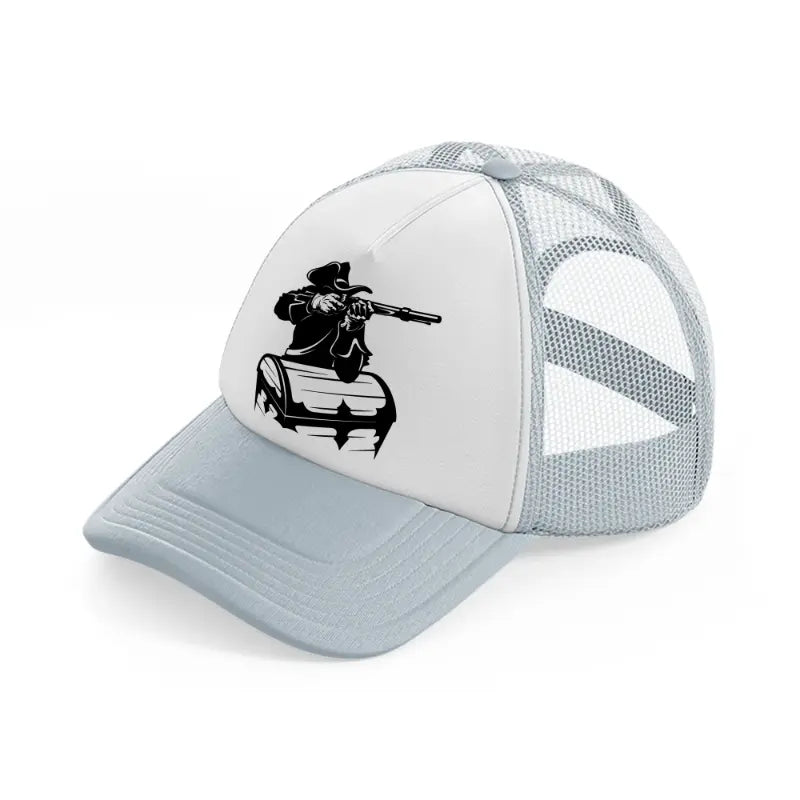 pirate chest grey trucker hat