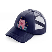 017-cat-navy-blue-trucker-hat