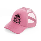 it's a great day to be a pirate-pink-trucker-hat