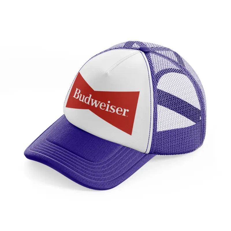 old budweiser-purple-trucker-hat
