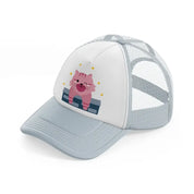 017 cat grey trucker hat