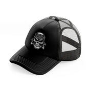 bandana skull head-black-trucker-hat