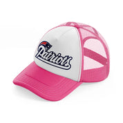 new england patriots logo-neon-pink-trucker-hat