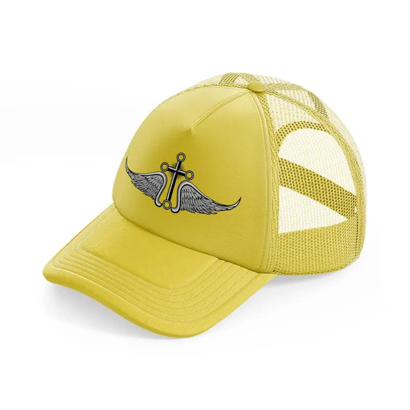 cross wings-gold-trucker-hat