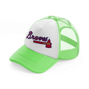 braves logo-lime-green-trucker-hat