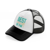 best grandpa by par blue-black-and-white-trucker-hat