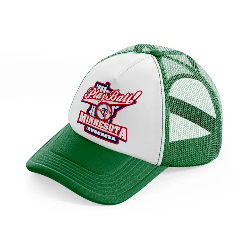 play ball minnesota-green-and-white-trucker-hat