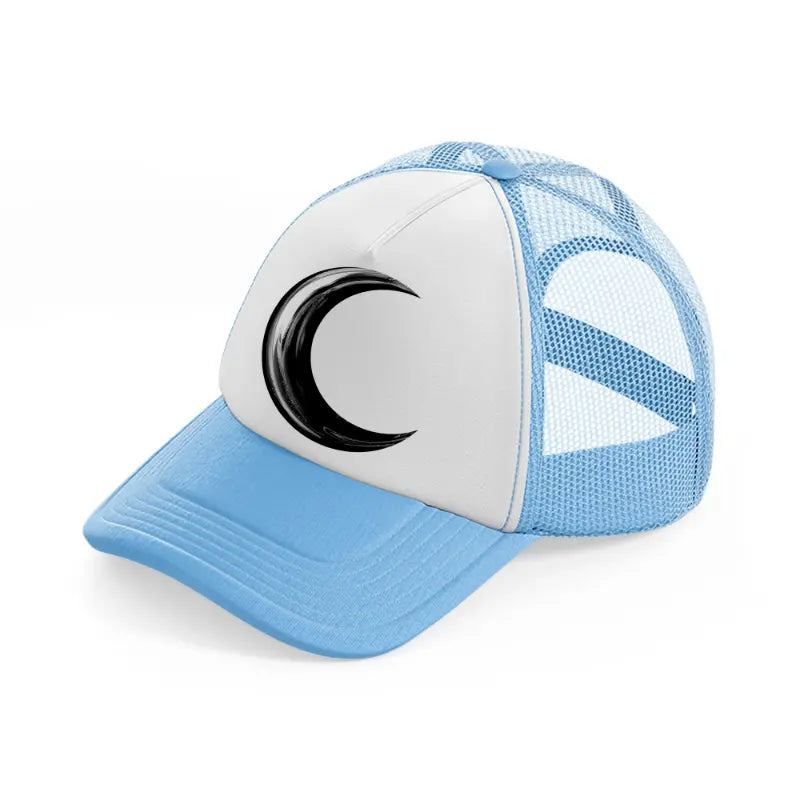 crescent moon sky blue trucker hat