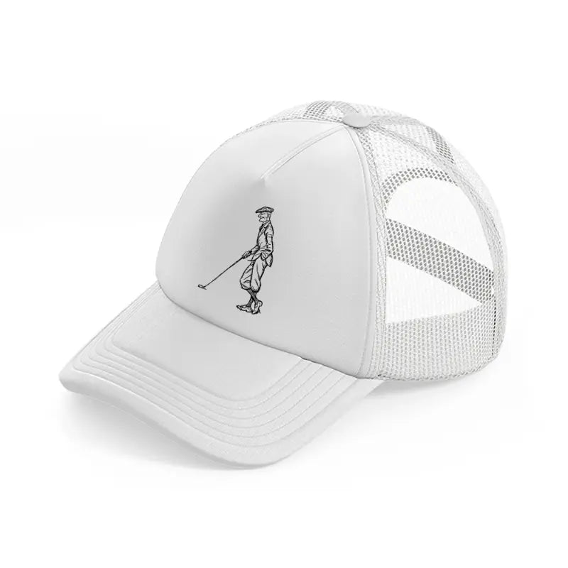 golfer with cap-white-trucker-hat