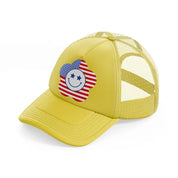 smiley usa gold trucker hat