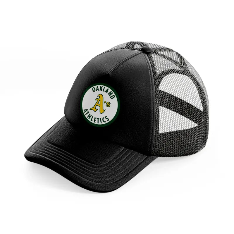 oakland athletics logo-black-trucker-hat