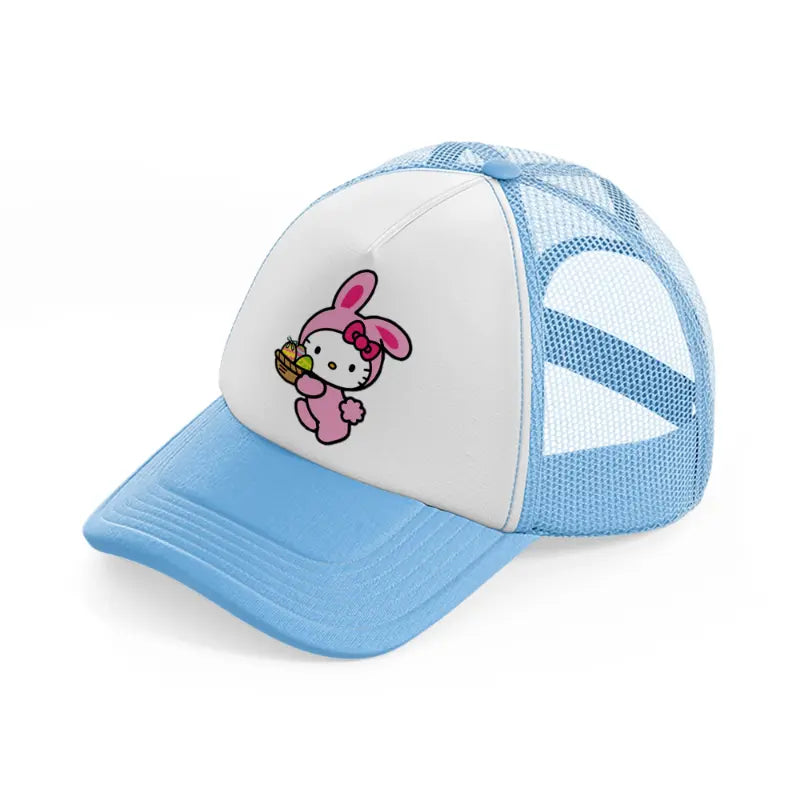 hello kitty bunny-sky-blue-trucker-hat