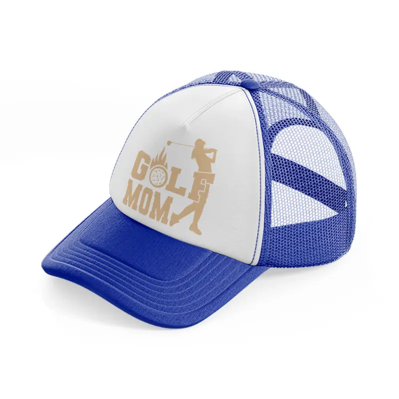 golf mom-blue-and-white-trucker-hat