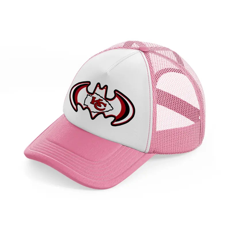 kansas city chiefs bat-pink-and-white-trucker-hat