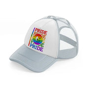 pride smiley grey trucker hat