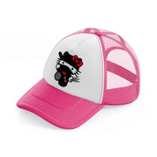 hello kitty ninja-neon-pink-trucker-hat