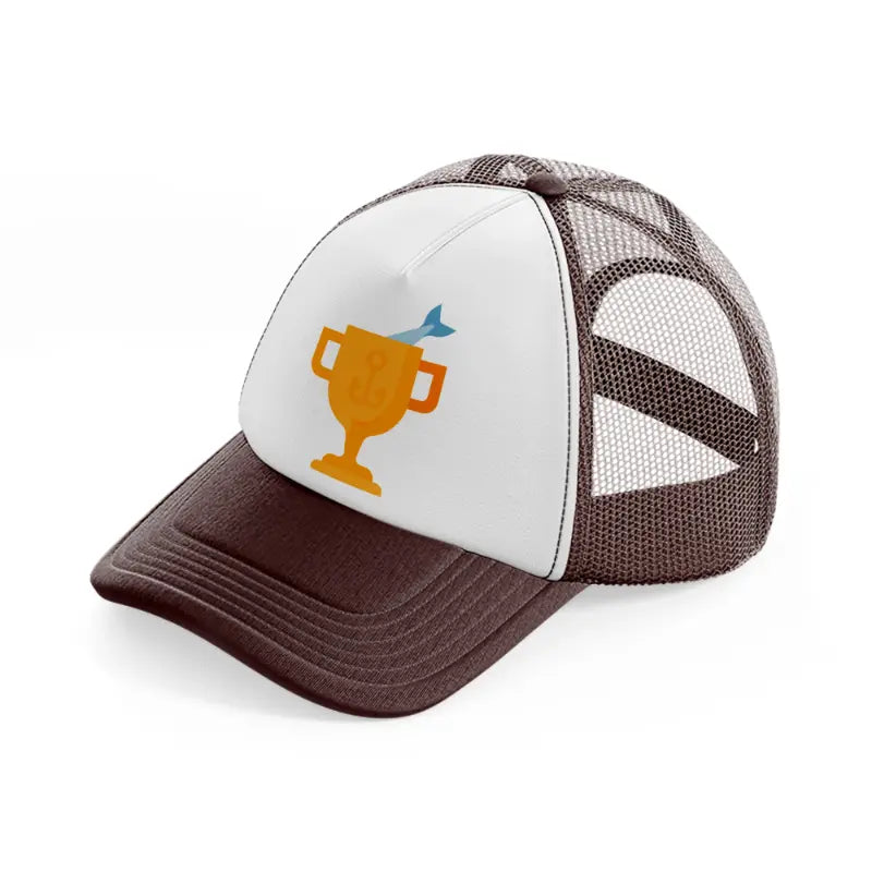 competition brown trucker hat