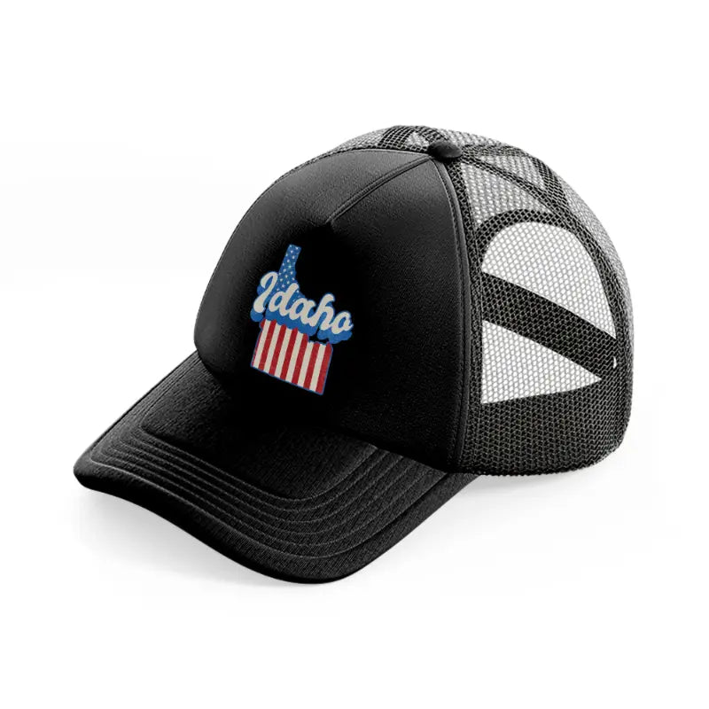 idaho flag-black-trucker-hat