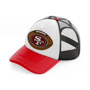 49ers american football ball-red-and-black-trucker-hat