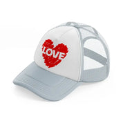 love grey trucker hat