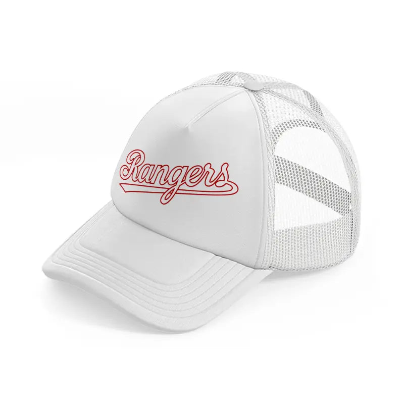 rangers logo-white-trucker-hat