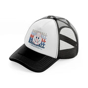 baseball baseball mama-black-and-white-trucker-hat