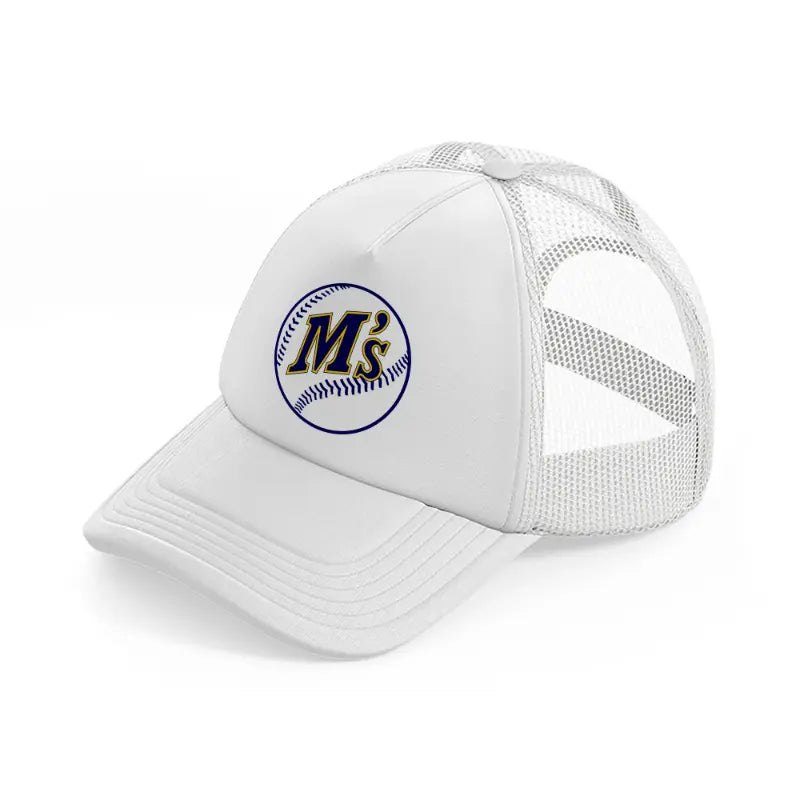 seattle mariners ball-white-trucker-hat
