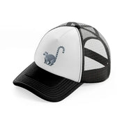 030-lemur-black-and-white-trucker-hat