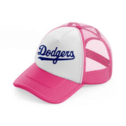 dodgers text-neon-pink-trucker-hat