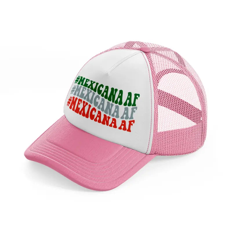 mexicana af-pink-and-white-trucker-hat