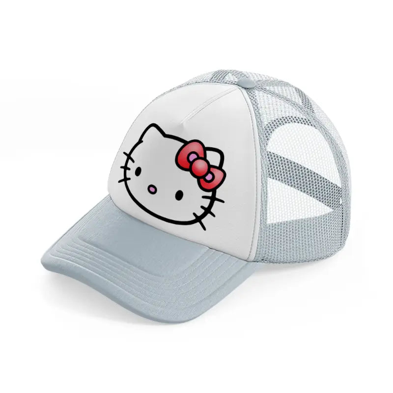 hello kitty emoji-grey-trucker-hat