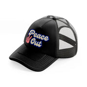 peace out-black-trucker-hat