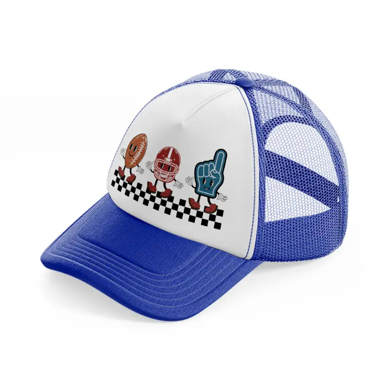 game cartoon-blue-and-white-trucker-hat
