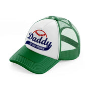 daddy of the rookie-green-and-white-trucker-hat