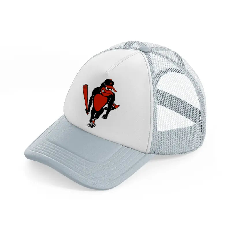 baltimore orioles angry grey trucker hat