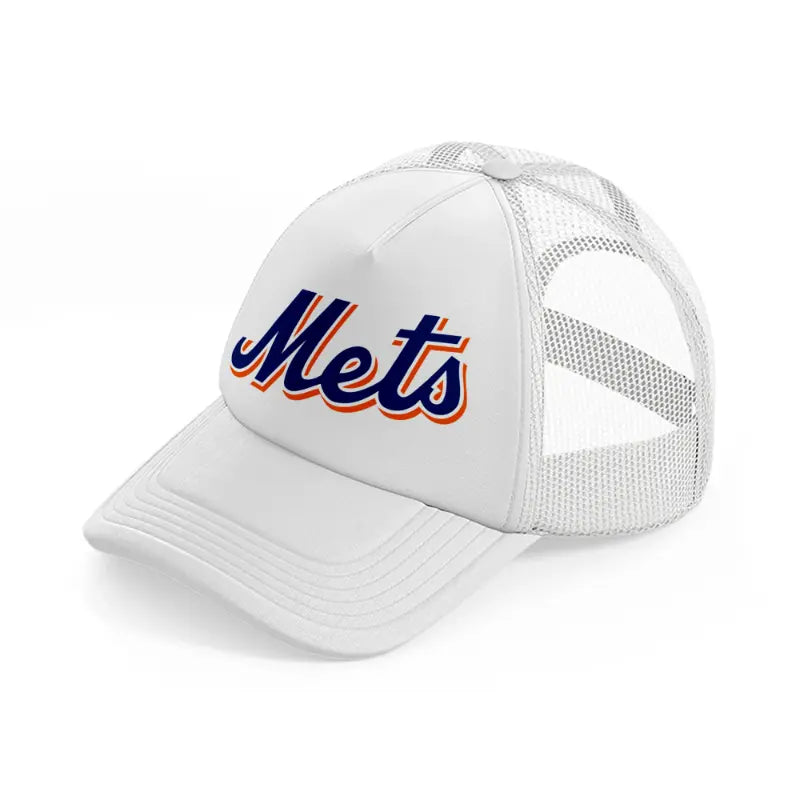 new york mets blue emblem-white-trucker-hat