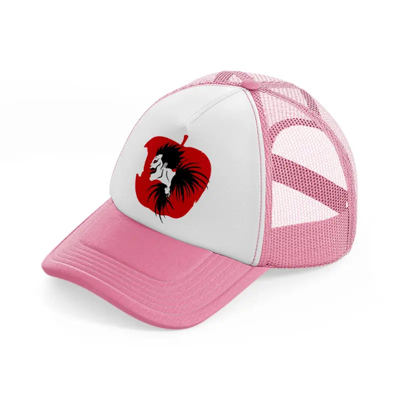 death note apple-pink-and-white-trucker-hat