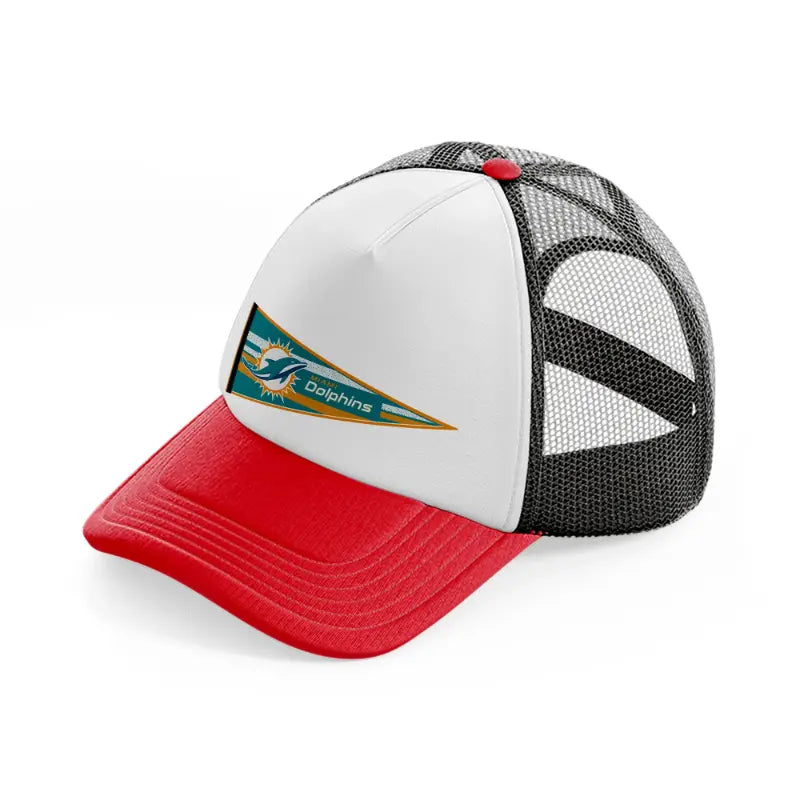 miami dolphins flag-red-and-black-trucker-hat
