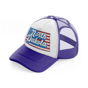 north dakota flag-purple-trucker-hat