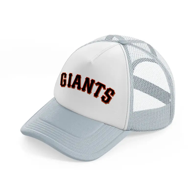 giants text grey trucker hat