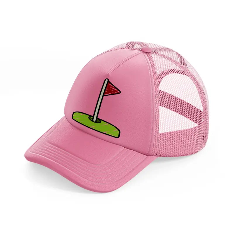 golf flag-pink-trucker-hat