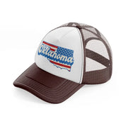 oklahoma flag brown trucker hat