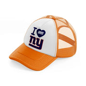 i love new york giants orange trucker hat