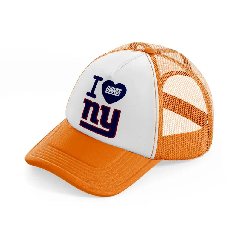 i love new york giants-orange-trucker-hat