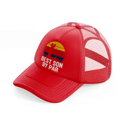 best son by par red trucker hat